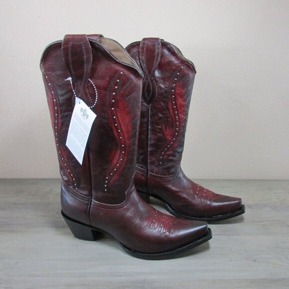 Circle G Corral Boots Women's Snip Toe Western Boots Wine L2067